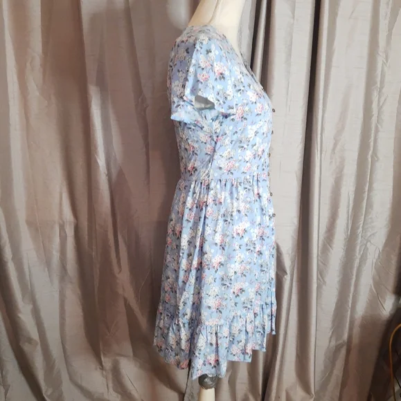 Joe Browns baby blue floral ditsy tea dress UK 8 Coquette - Picture 7 of 10